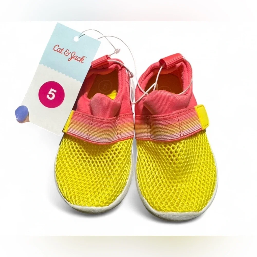 Size 5 Target Cat & Jack Pink and Yellow Kids Shoes
